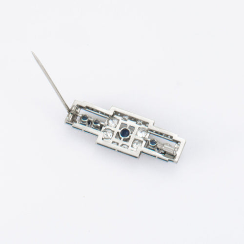 Broche Broche Art Déco Saphirs Diamants 58 Facettes