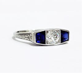 Bague 58 Bague Art Déco Diamant Saphirs 58 Facettes 1-983/1