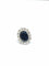 Bague Bague Pompadour en platine, saphir ovale et diamants 58 Facettes