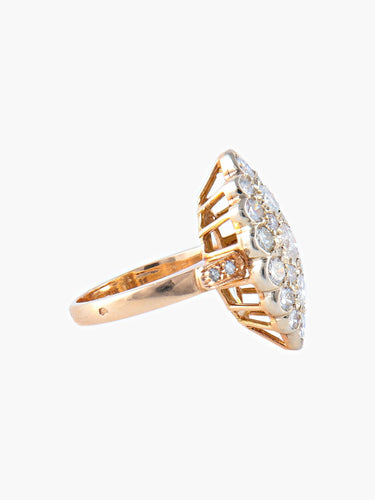 Bague Bague Marquise Or Jaune Diamants 58 Facettes
