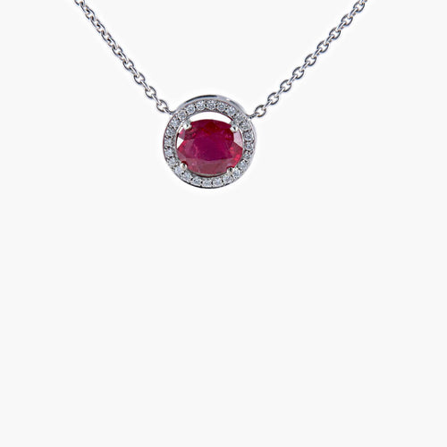 Collier Collier Pendentif Rubis birman 58 Facettes