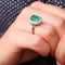 Bague 57 Bague Pompadour or blanc Emeraude et diamants 58 Facettes