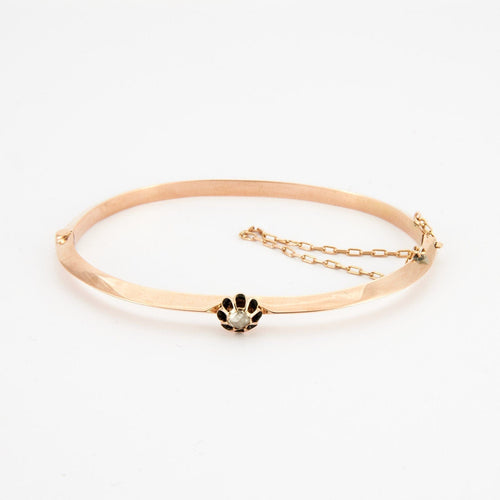 Bracelet Bracelet jonc or rose, diamant 58 Facettes