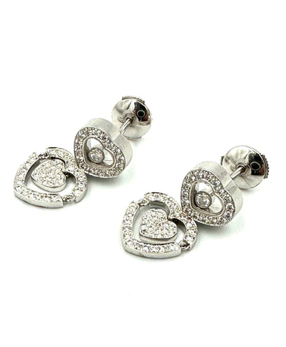 Boucles d'oreilles CHOPARD. Boucles d’oreilles Happy Amore diamants 58 Facettes