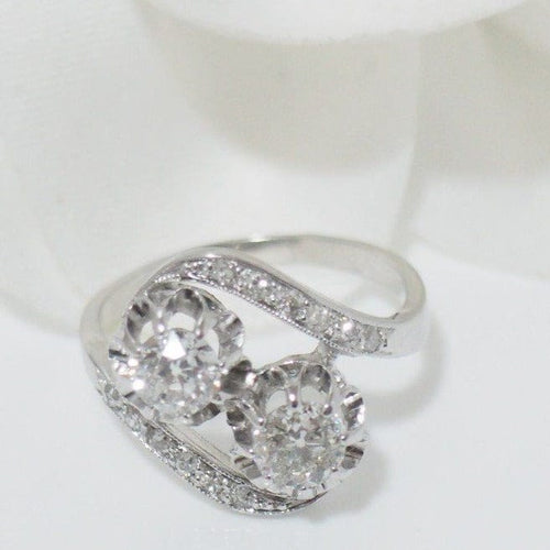 Bague 48 Bague Toi & Moi en Platine & Diamants 58 Facettes 31762