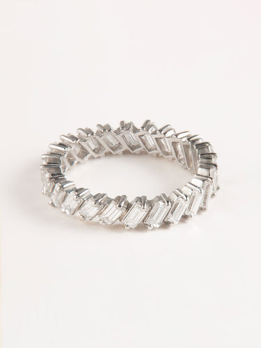 Bague 51 Alliance en platine et diamants taille baguette 58 Facettes