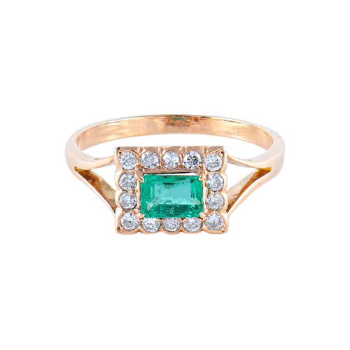 Bague 54 Bague Emeraude Diamants 58 Facettes
