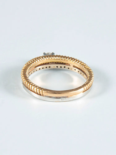 Bague 53 Bague Solitaire Deux Ors 58 Facettes