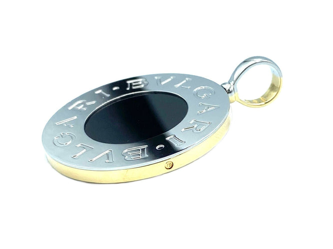 Pendentif BVLGARI - Pendentif Vintage Double Face or, acier, onyx et nacre 58 Facettes