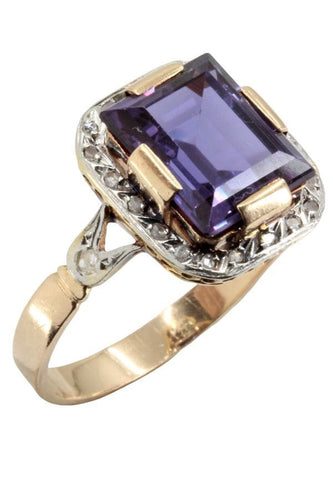 Bague BAGUE ANCIENNE AMÉTHYSTE ET DIAMANTS 58 Facettes 044651