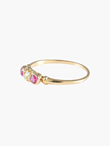 Bague 52 Bague Trilogie Rubis Diamants 58 Facettes