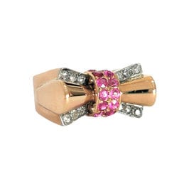 Bague 57 Bague tank noeud rubis et diamants 58 Facettes 1-1131/2