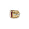 Bague 52 Bague TANK en Or jaune, diamants & rubis 58 Facettes 220044SP