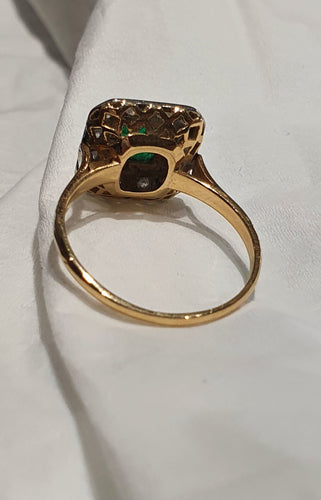 Bague Bague Or Jaune Emeraude Diamants 58 Facettes