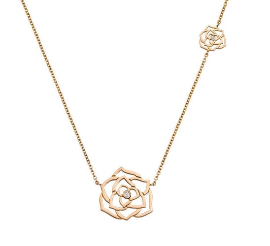 Pendentif PIAGET - Collier Pendentif Rose Diamants Or Rose 58 Facettes G33U0086