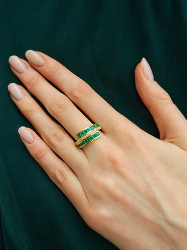 Bague Bague Diamants et émeraudes 58 Facettes HS2891