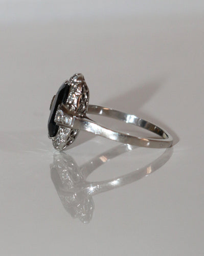 Bague 53 Bague Art Déco Saphir foncé Et Diamants 58 Facettes 538