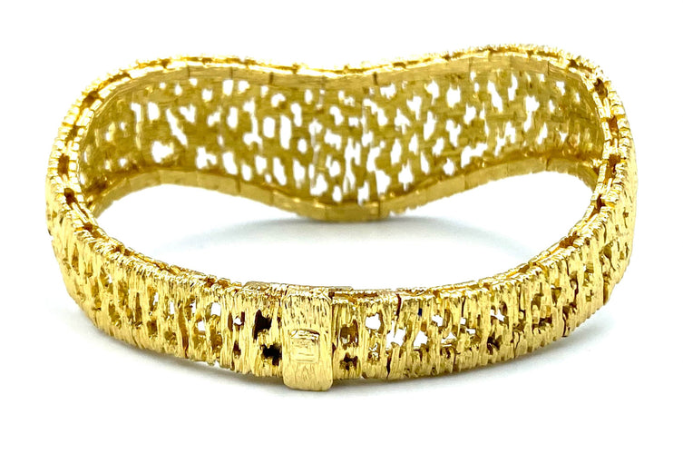 Bracelet OMÉGA/GILBERT ALBERT. Bracelet moderniste or jaune 18K 58 Facettes