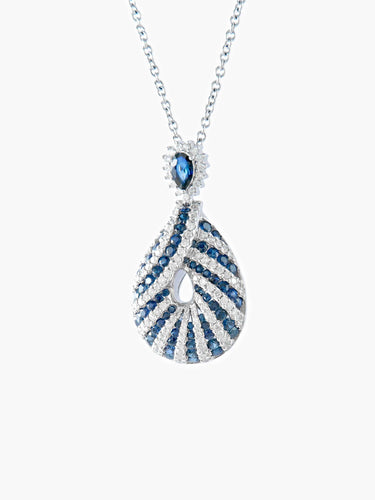 Pendentif Pendentif sur chaîne Saphirs et Diamants 58 Facettes