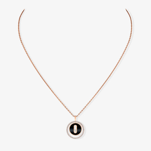 Collier Messika - Collier Lucky Move onyx/diamants Or rose 58 Facettes