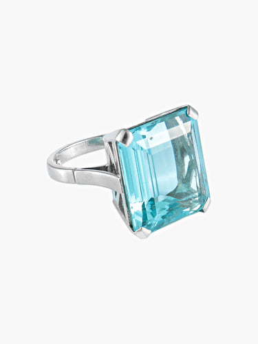 Bague 54.5 Bague Aigue-marine 58 Facettes