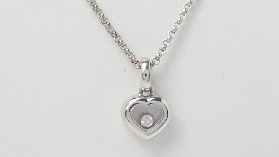 Collier 37cm Chopard - Collier Happy Diamonds cœur en or blanc et diamant 58 Facettes 32410