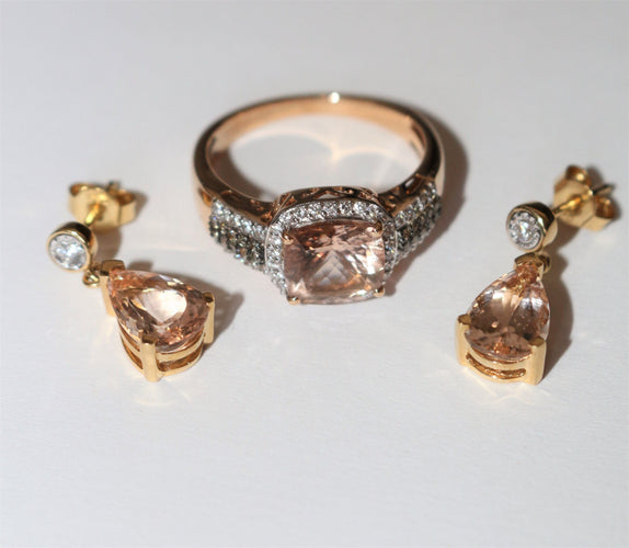 Boucles d'oreilles Boucles d'oreilles morganites et diamants 58 Facettes 475