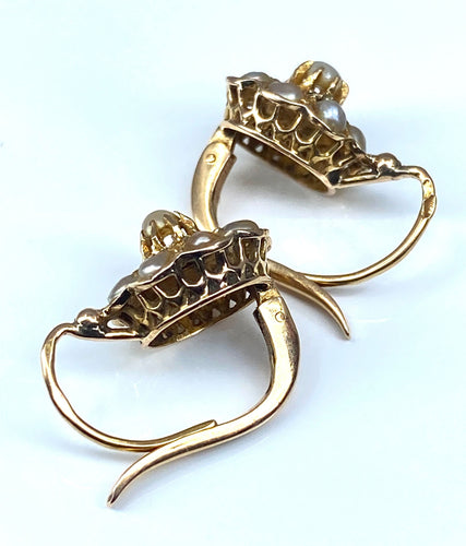 Boucles d'oreilles Boucles d’oreilles or jaune perles fines vers 1880 58 Facettes AB301