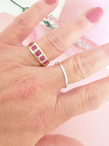 Bague Bague Anneau Demi Alliance Rubis & Diamants 58 Facettes AA 1579