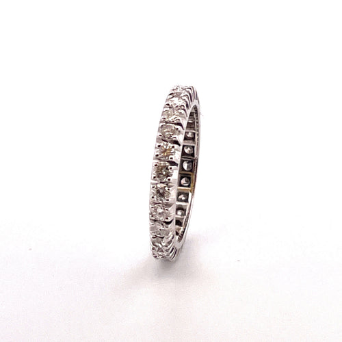 Bague Alliance américaine en or blanc, diamants 58 Facettes