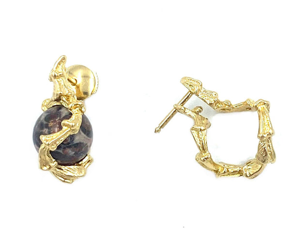 Boucles d'oreilles GILBERT ALBERT. Boucles d’oreilles or et billes interchangeables 58 Facettes