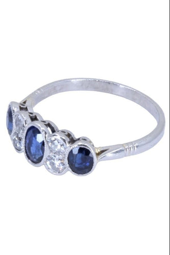Bague 50 BAGUE ART DÉCO SAPHIRS ET DAMANTS 58 Facettes 071761