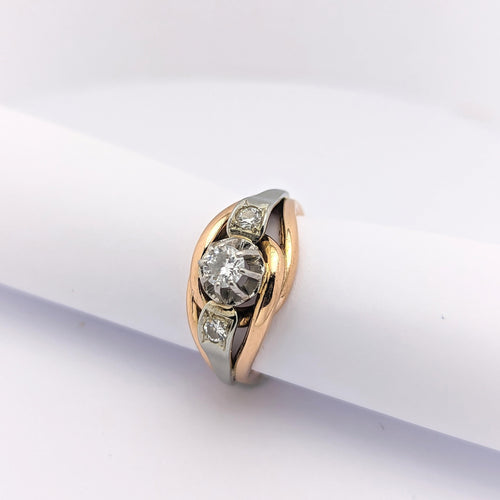 Bague Bague en Or jaune, Platine & diamants 58 Facettes 26161