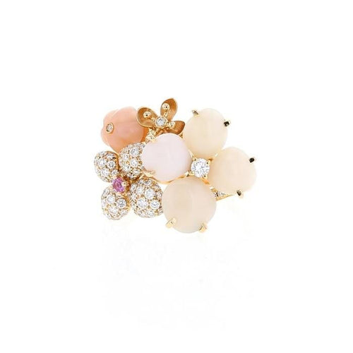 Bague CHAUMET - Bague Hortensia Or rose Diamants Opale Saphirs 58 Facettes 082787