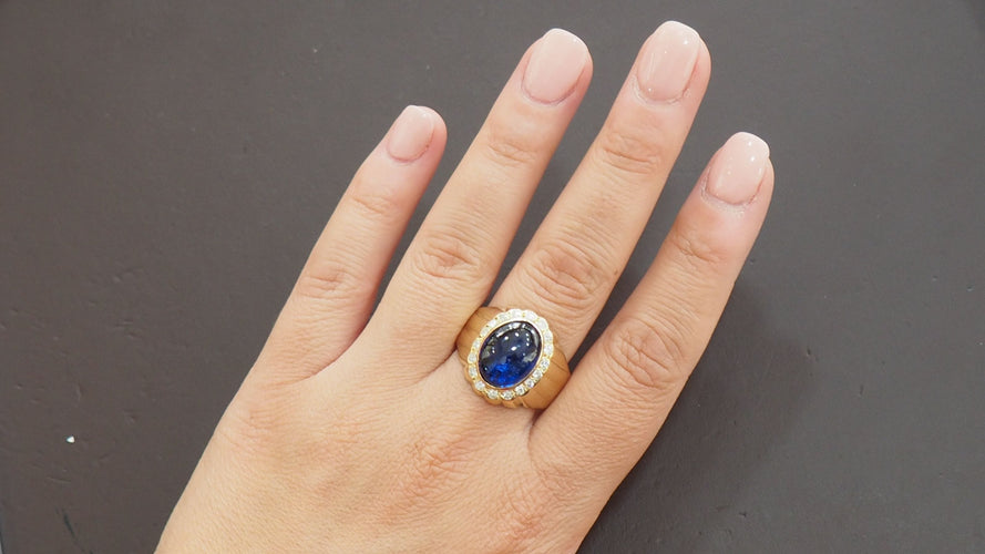 Bague 66 Chevalière en or jaune diamants 58 Facettes 32196