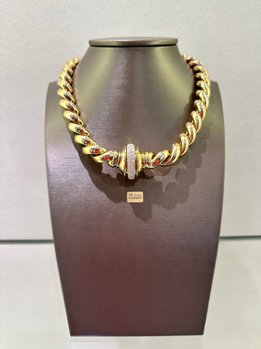 Collier PIAGET - COLLIER VINTAGE ARYCULE TORSADE OR JAUNE & DIAMANTS 58 Facettes RÉF