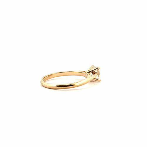 Bague 50 Solitaire en or jaune 18 carats diamants princesse 58 Facettes