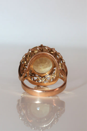 Bague 58 / Citrine Bague Cocktail Citrine Or Jaune 58 Facettes 535