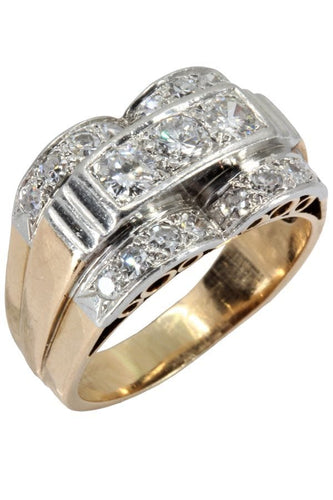 Bague BAGUE DIAMANTS ANNÉES 50' 58 Facettes 051301