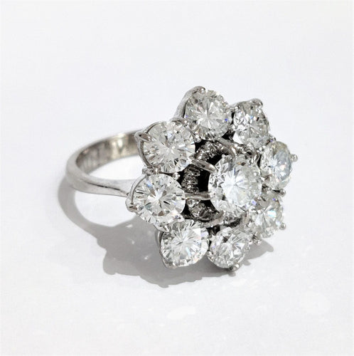 Bague 53 Bague or blanc marguerite diamants 58 Facettes 1-881/1