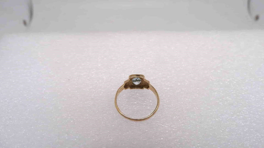 Bague 54 Bague or et aigue-marine 58 Facettes 11719