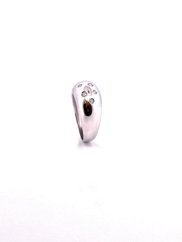 Bague 57 Bague jonc or blanc 10 diamants 58 Facettes