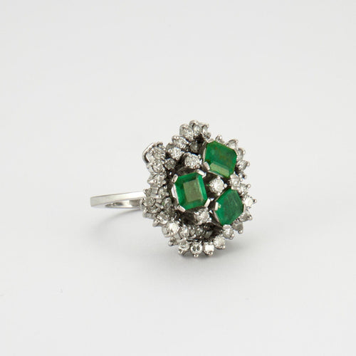 Bague Bague Emeraudes Diamants 58 Facettes
