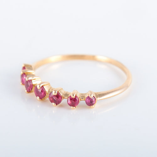 Bague 53 Demi-alliance  rubis 58 Facettes 8392