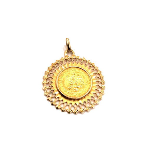 Pendentif PENDENTIF PIÈCE DOS PESOS OR JAUNE 58 Facettes 3783