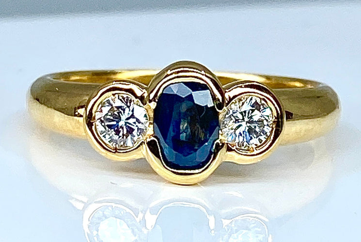 Bague 50 Bague saphir et diamants 58 Facettes AB163