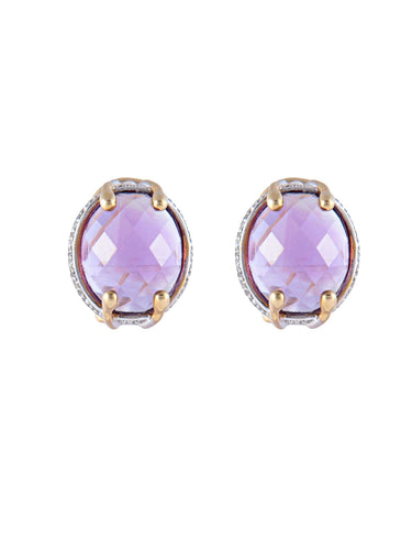 Boucles d'oreilles Boucles d Oreille 2 Ors Améthystes Rose de France 58 Facettes