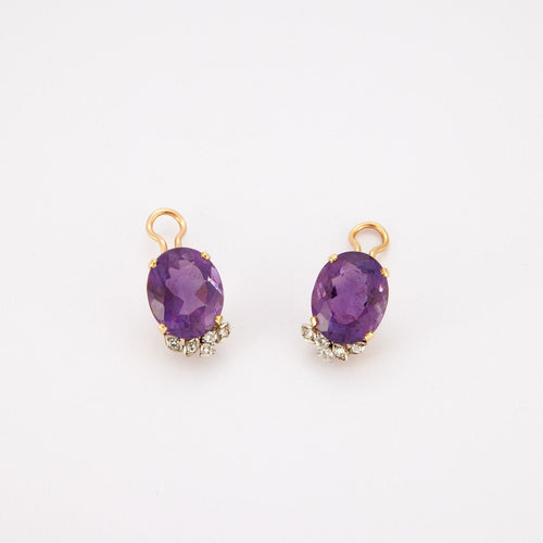 Boucles d'oreilles Clips d'oreilles Améthystes 58 Facettes