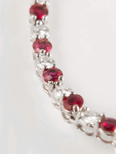 Collier Collier en or blanc, diamants et rubis 58 Facettes
