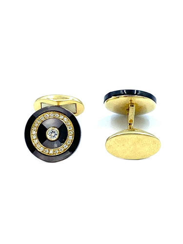 Boutons de manchette PIAGET. Boutons de manchette or jaune, diamants 58 Facettes